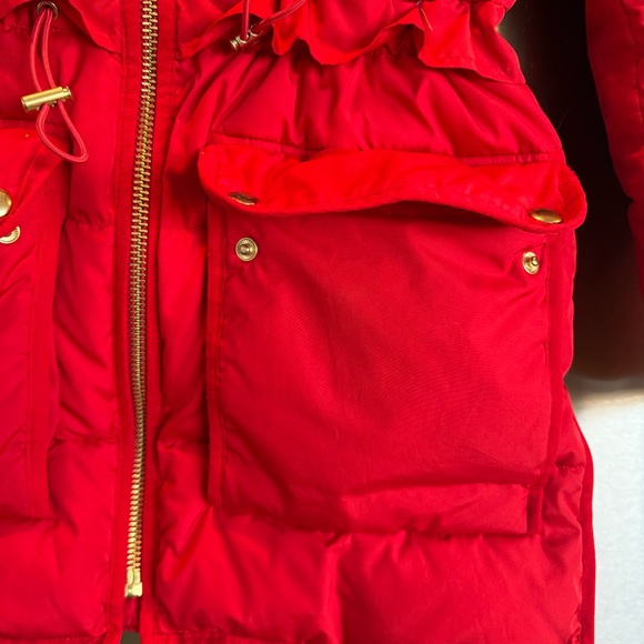 J. Crew Petite Chateau Puffer with Primaloft®. Size XXS, Red with gold hardware - Picture 11 of 16